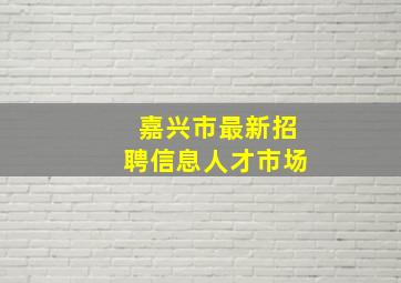 嘉兴市最新招聘信息人才市场