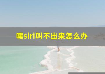 嘿siri叫不出来怎么办