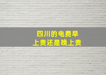 四川的电费早上贵还是晚上贵