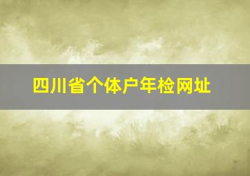 四川省个体户年检网址