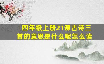 四年级上册21课古诗三首的意思是什么呢怎么读