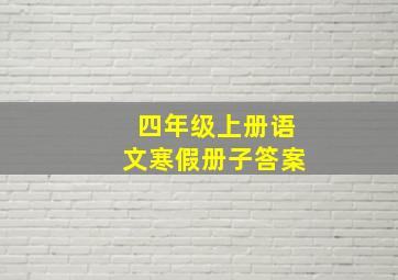 四年级上册语文寒假册子答案