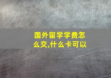 国外留学学费怎么交,什么卡可以