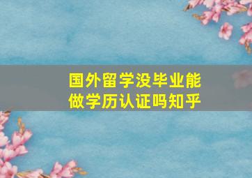 国外留学没毕业能做学历认证吗知乎