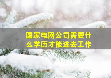 国家电网公司需要什么学历才能进去工作