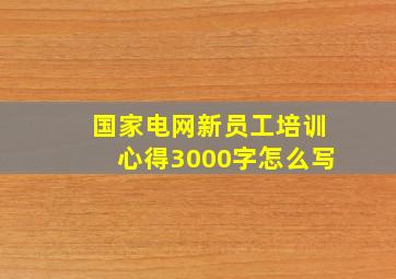 国家电网新员工培训心得3000字怎么写