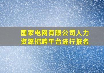 国家电网有限公司人力资源招聘平台进行报名