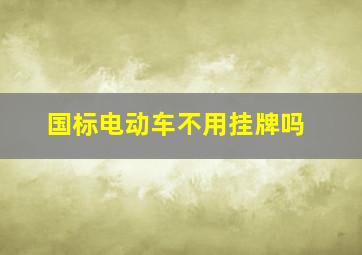 国标电动车不用挂牌吗