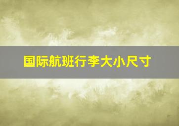 国际航班行李大小尺寸