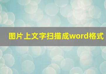 图片上文字扫描成word格式