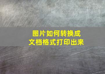 图片如何转换成文档格式打印出来