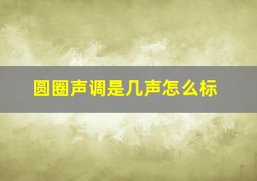 圆圈声调是几声怎么标