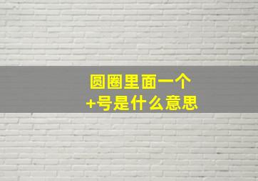 圆圈里面一个+号是什么意思