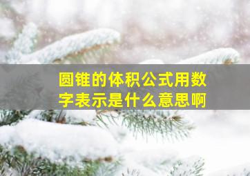 圆锥的体积公式用数字表示是什么意思啊