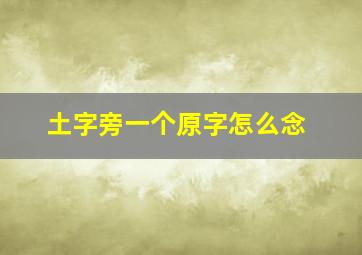 土字旁一个原字怎么念