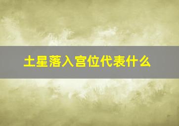 土星落入宫位代表什么