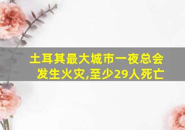 土耳其最大城市一夜总会发生火灾,至少29人死亡