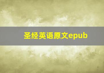 圣经英语原文epub