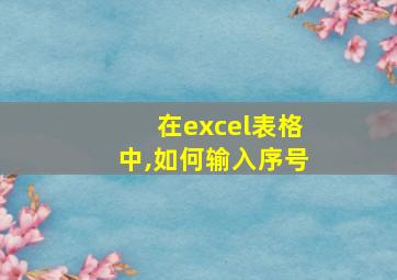 在excel表格中,如何输入序号