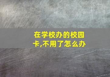 在学校办的校园卡,不用了怎么办