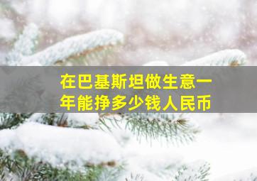 在巴基斯坦做生意一年能挣多少钱人民币