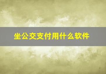 坐公交支付用什么软件