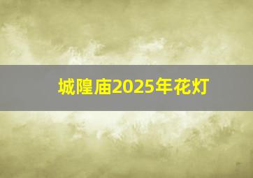 城隍庙2025年花灯