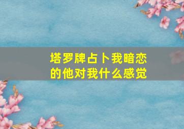 塔罗牌占卜我暗恋的他对我什么感觉