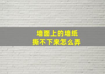 墙面上的墙纸撕不下来怎么弄