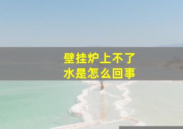 壁挂炉上不了水是怎么回事