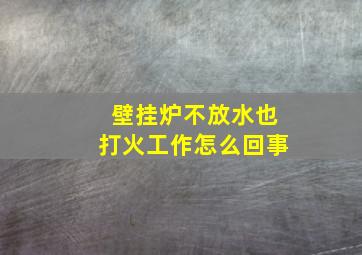 壁挂炉不放水也打火工作怎么回事