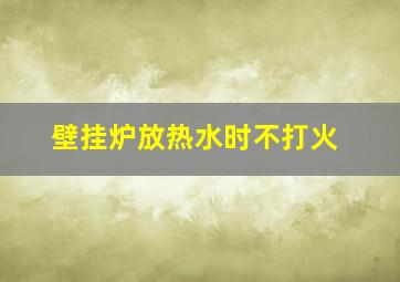 壁挂炉放热水时不打火