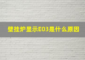 壁挂炉显示E03是什么原因