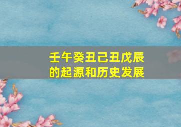 壬午癸丑己丑戊辰的起源和历史发展