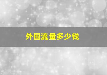 外国流量多少钱