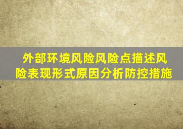 外部环境风险风险点描述风险表现形式原因分析防控措施