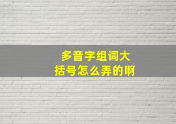 多音字组词大括号怎么弄的啊