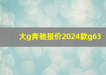 大g奔驰报价2024款g63