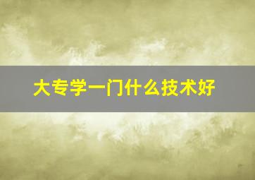 大专学一门什么技术好