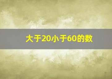 大于20小于60的数