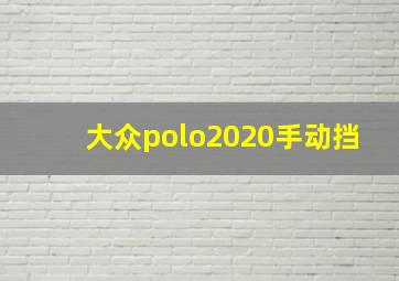 大众polo2020手动挡