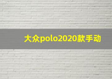 大众polo2020款手动