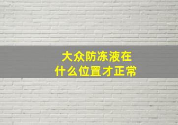 大众防冻液在什么位置才正常