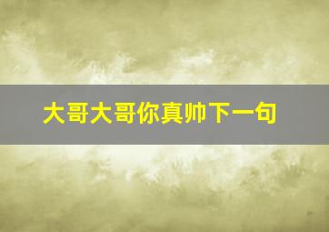 大哥大哥你真帅下一句