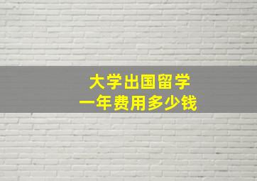 大学出国留学一年费用多少钱