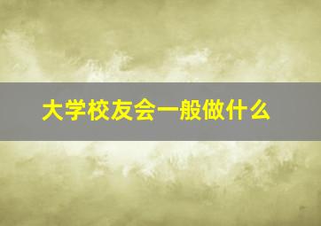 大学校友会一般做什么