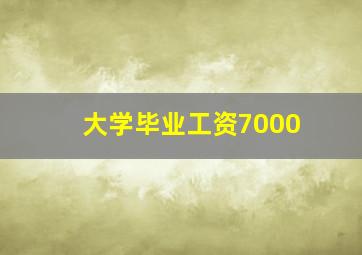 大学毕业工资7000