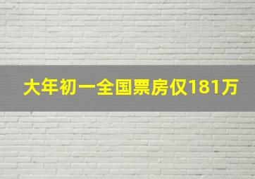 大年初一全国票房仅181万