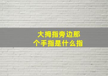 大拇指旁边那个手指是什么指