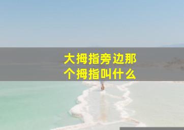 大拇指旁边那个拇指叫什么